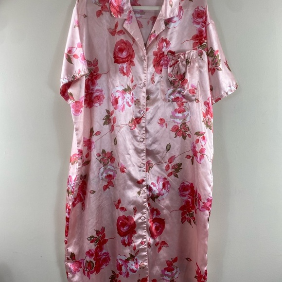 Vintage Floral Satin Kimono Robe Pajama One‎ Size - Picture 2 of 11